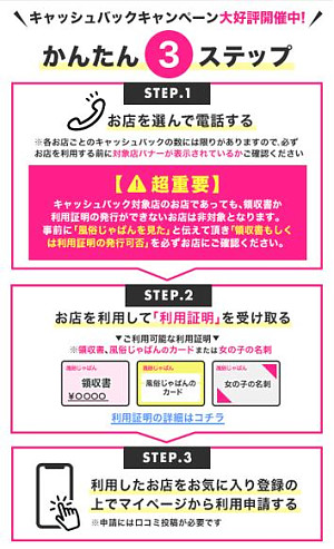 風俗じゃぱん　キャッシュバックキャンペーン
